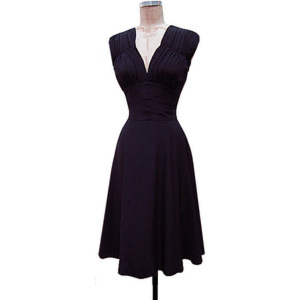 Trashy Diva 1940's black crepe vintage style dress